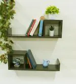 RayTrees Wooden Walnut Book Shelves