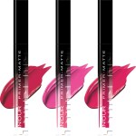 INOUR Primer+Matte Liquid Lipstick Combo Pack of 3 For Women - Pink Shades (Magenta Pink,Hot Pink,Dark Pink)