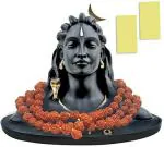 Navyaksh- KITSHUU Adiyogi Statue A+ Quality Resin Shiv Ji Mahadev Idol For Car. By Nishu Traders Decorative Showpiece - 16 cm (Polyresin, Black)