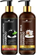 Park Daniel Premium Charcoal Keratin Shampoo And Coconut Milk Shampoo, 200 Ml Each (Combo Of 2)