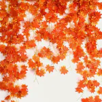 SpecialYou.in Artificial Orange Maple Vines, 8ft Fake Leaves Autumn Vines for Backdrop, Wedding, Home Decor, Birthday, Balcony Decor, Festival, Wedding, Aesthetic Room Decor Pack of 6 Items