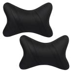 Able Classic Cross Neckrest Necksupporters Pillow Black for Hyundai I20 Elite Set of 2 Pcs