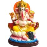 ESVAR STONECARFT Kamal Ganesh / Ganesha /Ganesh Ji / Siddhi Vinayak / Multi-Colour Decorative Showpiece - 11 cm (Polyresin, Multicolor)
