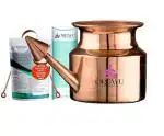 OREAYU Prime Copper Jala Neti Pot Neti LotaYoga and Ayurveda for Sinus, Nose Irrigation and Cleaning (250 ml)