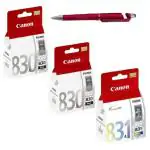 Canon PG 830 Twin & CL 831 Ink Cartridge (Set Of 3) With 3in1 Multi-Function Mobile Phone Stand