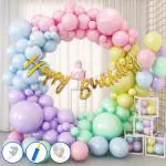 Party Propz Multicolor Latex, Cardstock Decoration Kit With Pastel Balloons, Foil Banner, Hand Balloon Pump (Set Of 54)