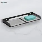 Plantex Double Soap Holder for Bathroom/Stainless Steel Dual Soap Case/Soap Stand/Bathroom Accessories - Pack of 1 (Black)