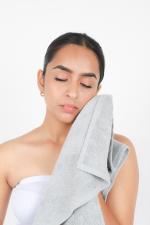 Doctor Towels Bambusa Terry Face Towel, Ice Grey Pack of 4 (40x40 cm )