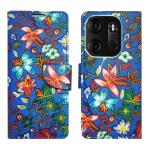 A D Enterprises Blue Pattern Flip Cover for Tecno Spark Go 2023 | Magnetic Case | Shock Absorbent | Flip Cover Tecno Spark Go 2023