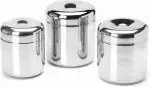 S.R Royal Star Stainless Steel Kitchen Containers Set | Durable & Stackable | Storage Canisters for Tea, Coffee & Sugar | Kitchen Storage Container Set of 3 - Assorted