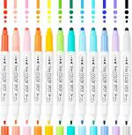 Pathos India dual tip dot marker pens 12 Colors Round dot Fiber Fine Tip for Art, Coloring, Journal, Hand Lettering, Double-Ended, Sketching, Anime, Illustrating Drawing, Technical Drawing Workable