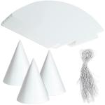 Festiko 30 Pcs Birthday Hats, White Cone Hats, Party Hats, Party Hats, Thanksgiving Hats, White Birthday Party Party Supplies, Fun Birthday Party Paper Cones Hats For Kids Adult