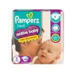 Pampers Active Baby Diaper| Taped Diaper| Small (S) - 46 diapers| Value Pack