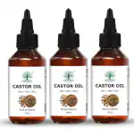 Organic Indus Cold Pressed Castor Oil - 100% Pure & Natural, Hexane-Free, Versatile Oil for Skin, Hair & Eyelash Growth, Hydration & Moisturization, Rich in Omega Fatty Acids, Vitamin E - 50ml (Pack of 3)