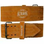 Aurion Pro Genuine Leather Comfortable Weight Lifting Belt (XL, Brown, 1pc) for Gym Equipment | Body Fitness Gym Back Support Weightlifting Belt | Unisex | Adjustable Buckle | Power Training