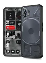 Golden Sand for Nothing Phone 2 Cover - Rugged Frosted Semi Transparent PC Shock Proof Slim Back Case for Nothing Phone (2), Black