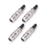MX 7 Pin XLR Female to Male Connector High Conductivity and Ultra Low Noise (pack of 4)
