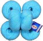 Simi Enterprise Sky Blue Acrylic Wool Baby Soft 4 Ply Wool Ball Hand Knitting Wool, Art Craft Soft Fingering Crochet Hook Yarn, Needle Knitting Yarn Thread Dye Sm-F Sm-Pc (Pack Of 14)