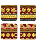Whats Your Kick Wedding Pattern Design Printed Set of 4 Coaster With Metal Stand
