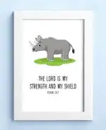 Elben Creatives - The Lord is my strength and my shield - Psalm 28:7 Kids Bible Verses Frames/Christian Gift Children Photo Frame(42x30cm)
