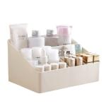 INKULTURE Cosmetic Organiser Makeup Organizer Storage Box | 06 Compartment Vanity Countertop Case Holder For Makeup Brushes, Lipsticks, Compacts, Nail paints Etc | Beige | Pack of 01