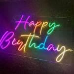DOJI Happy Birthday Neon Light for Bday Party LED Asethetic Room Bedroom, Restraunt Birthday Gift