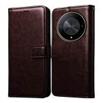 Casotec Flip Cover Back Case for Honor X9b 5G | Premium Leather Finish | Inbuilt Pockets & Stand | Flip Cover Back Case for Honor X9b 5G (Coffee)