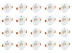 Murphy Round White LED COB Down Recessed Light 3 W (Pack of 20)