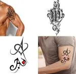 Ordershock Waterproof MA Name Letter Temporary Body Tattoo (Pack of 2)