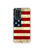 Casotec Multicoloured USA Flag Design Printed Silicon Soft TPU Back Case Cover for Lava Agni 5G