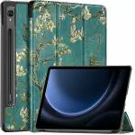 ProElite Smart Trifold Flip case Cover for Samsung Galaxy Tab S9 FE 10.9 inch Support S Pen Magnetic Attachment, Flowers