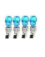 A4s Automotive and Accessories Blue Car TyreLEDSkull Wheel Light with Motion Sensor Set of 4