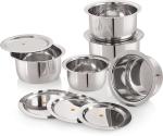 iVBOX Big-Tope 5Pcs High Quality 22-Gauge Steel induction-Friendly Cookware Tope Set Cookware Set (Stainless Steel, 10 - Piece)