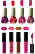 OUR BEAUTY Nail Polish And Lipstick Combo 155 (Pack Of 8)
