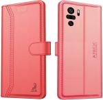 Aibex Xiaomi Redmi Note 10S Red Artificial Leather Foldable Stand and Pocket, Magnetic Closure, Dual Protection Flip CoverPack of 1 Mobile Flip Cover