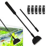 Qpets Aquarium Algae Scraper Set, Aquarium Accessories with 1 PCS Algae Removing Scraper and 5 Replace Scraper Blades, Glass Scraper, Detachable to Adjust Length Fish Tank Cleaner, 22 Inch