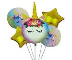 My Party Suppliers Unicorn Theme Party Decorative Theme Foil Balloons (pack of 5)