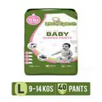 LITTLE SPARSH Super Absorbent Baby Diaper Pants |Upto 12 hrs Protection|Baby diapers L_40 Pieces