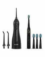 AGARO Cosmic Sonic Tooth Brush Black and Ultra Portable Oral Irigator Black