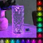 Madric Rechargeable Rose Crystal Table Night Light Atmosphere Lamp with Touch Control, 16 RGB Color Changing, Remote Control