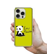Casotec Lazy Panda Printed Silicon Soft TPU Back Case Cover for Apple iPhone 15 Pro