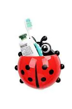 CRACK Multicolor Plastic Wall Mount Ladybug Insect Kids Toothbrush Holder