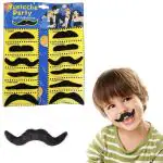 Zyozique 12 Pcs Fake Artificial Moustache | Fancy Costume Fake Moustaches Stickers Set | Mustache Artificial Beard for Masquerade Performance, Birthday, Costume Party Supplies | Moustache For Kids
