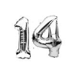 Party Midlinkerz Plastic 16 inch Silver Birthday and Anniversary Foil Number Helium Balloons