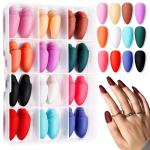 Maycreate Multicolor Acrylonitrile Butadiene Styrene 12 Color Press On Nails Sets Artifical Extension Almond Shape French Artificial Nail Kit - Azxo2-15Nfyp6