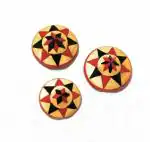 EASY WORLD JORHAT_Handcrafted Wooden Brooch Pin/Button Badge, with traditional Assamese Japi Design, for Men and Women - Set of 3