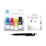 HP GT52 CMY/GT53 Black Ink Bottle + Combo Black & Colour Printhead 3JBO6AA With 3in1 Multi-Function Mobile Phone Stand