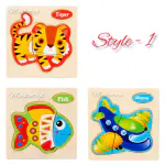 MontyMaestro Toys- Wooden Puzzle with Name(3/4 Piece Puzzle) (Set of 3 Puzzle) | Activity Toy| Montessori Game| Early Educational Toys |Toys| Puzzle|Block Puzzle|Multicolour [ 3+] (Style 1)