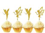 Festiko 20 Pieces Gold Glitter Fairy Cupcake Toppers Angel Cake Topper Ballet Cupcake Topper For Birthday Bridal Shower Wedding Decoration Supplies