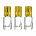 Likla Empty Clear Roll On Glass Bottles (3 ml) With Gold Cap & Plastic Roll On for Essential Oils, Perfumes, Lip Balms| Refillable Reusable Leakproof Bottle | high-quality clear roll-on bottles pack of 24